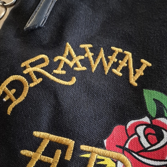 Vintage Ed Hardy Black Skull Tote/Messenger Bag - Picture 6 of 16